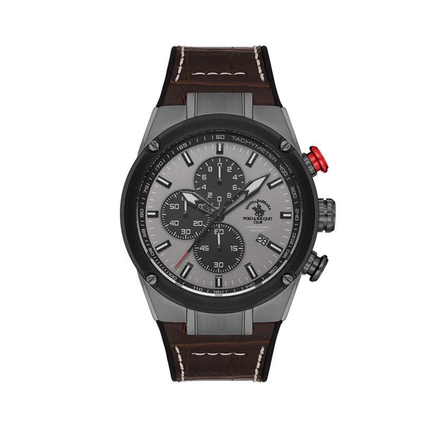 Santa Barbara Polo Men Brown Leather Analog Watch