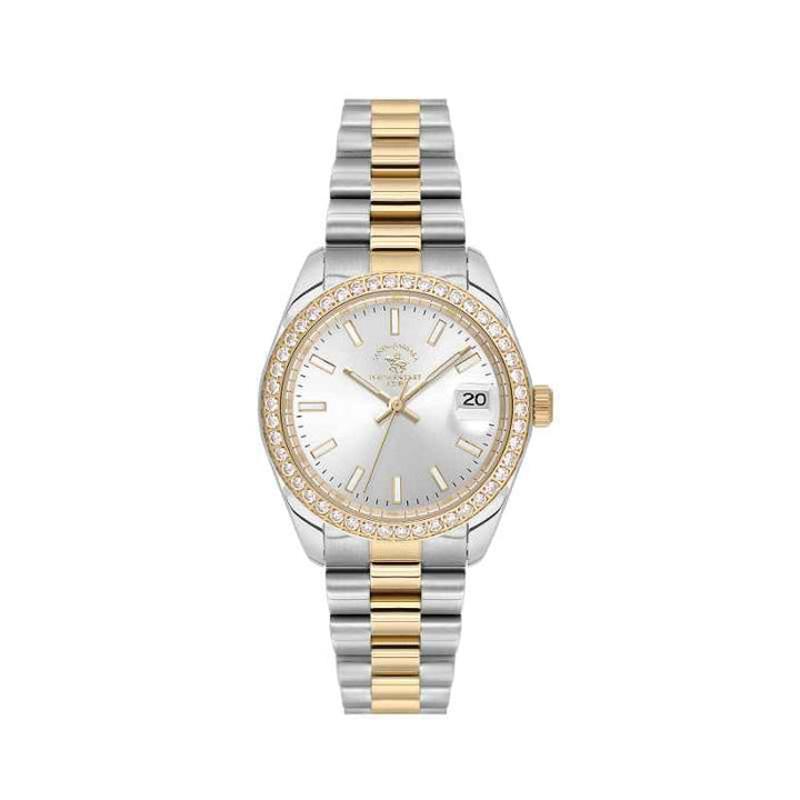 Santa Barbara Polo Club Unique Women Stainless Steel Silver and Gold Watch SB4100174