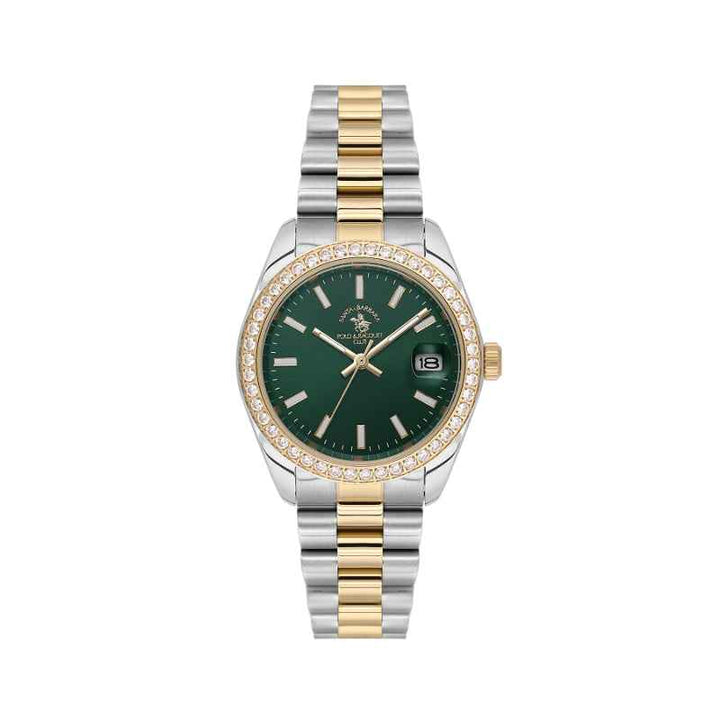 Santa Barbara Polo Club Unique Women Stainless Steel Silver and Gold Watch SB4100175