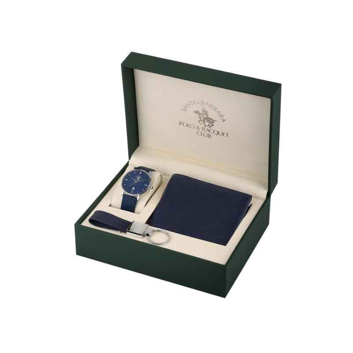 Santa Barbara Polo Club Noble Men Lizard Pattern Leather Blue Watch SB8100093