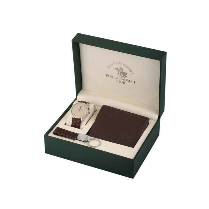Santa Barbara Polo Club Noble Men Lizard Pattern Leather Dark Brown Watch SB8100094