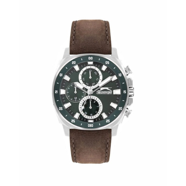 Slazenger Men Brown Leather Analog Watch