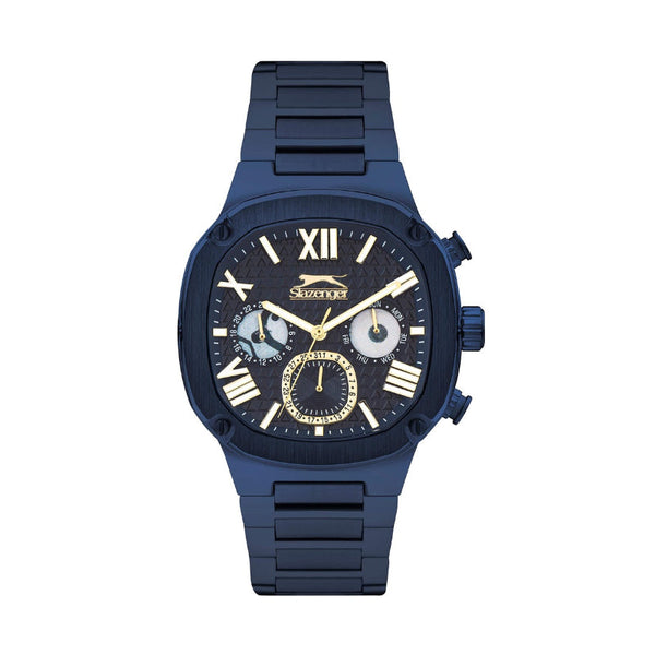 Slazenger Watch Men Blue Stainless Steel Analog Watch