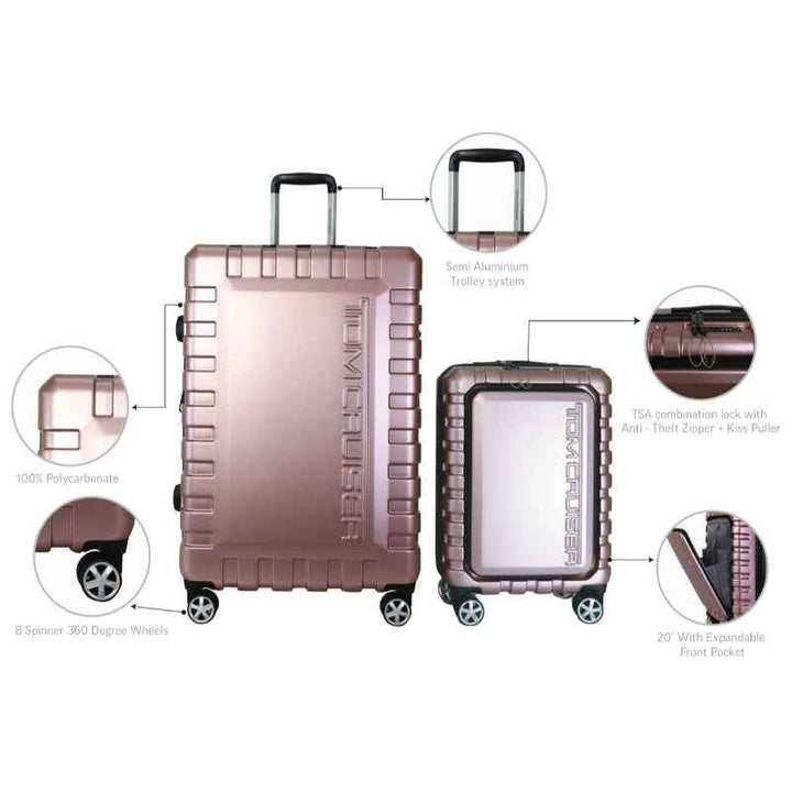 Tomcruiser Navigator Hard Trolley 20, 24, 28 Inch Pink TC-HT-130