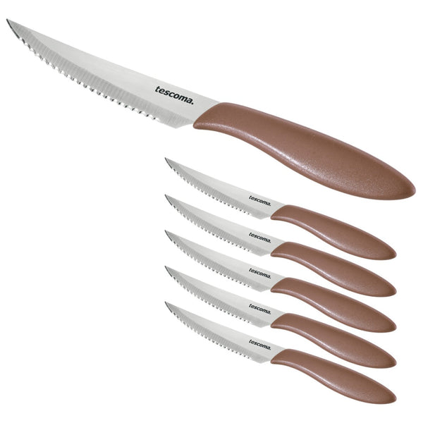 Tescoma Steak Knife Brown Presto 6 pcs Set 12 cm - Salman Stores