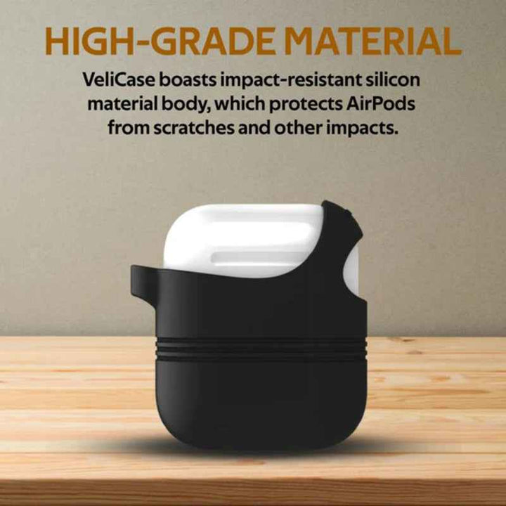 Promate VEILCASE Silicon Case For Apple Airpods Black VEILCASE