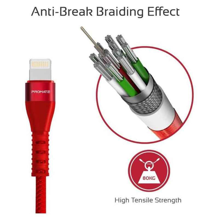 Promate VIGORAYI Lightning Cable 1.2M Red VIGORAY‐I-RED