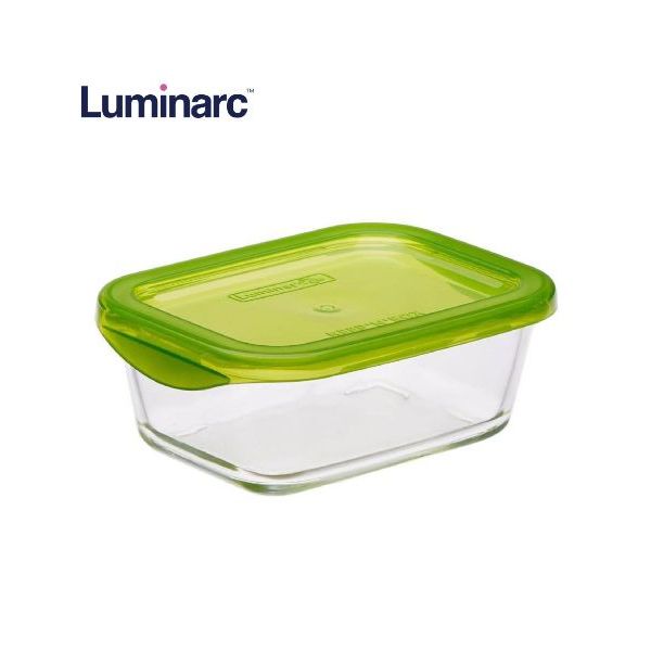 Luminarc Keep n Box 37cl Rectangular Dish with Green Lid Storage Kitchen New 