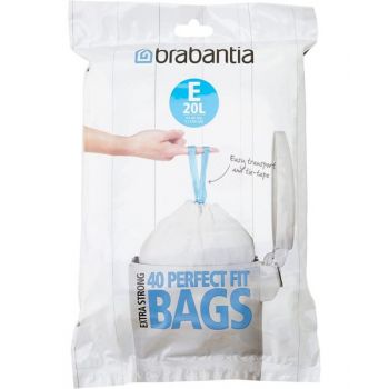 Brabantia Perfect Fit Bin Liners 20 Litre 40 Bags 362002