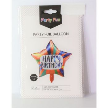 AQ Foil Balloon Happy Birthday Star 18 Inch AQ867069
