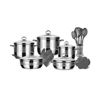 Blumen Stainless Steel Classic Pro Cookware Set 20 Pcs BLSCW485120P