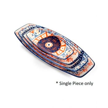 Che Brucia Plate Boat Shape Henna 14 Inch MD03051