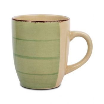Nava Stoneware Mug "Lines Oil Green" 355ml NV1000896