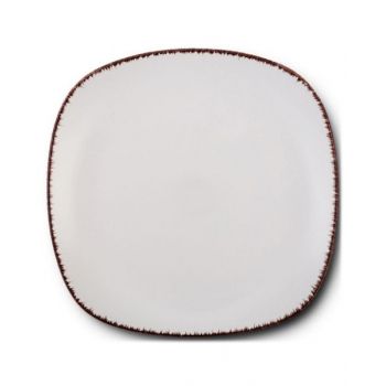 Nava Ceramic Dessert Plate, Square White Sugar, 20cm NV1000976