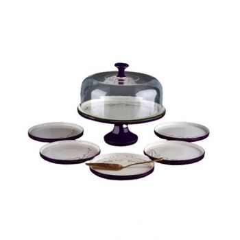 Rumi Cake Set with Acrylic Cover 9 pcs Purple OH125ET32PU