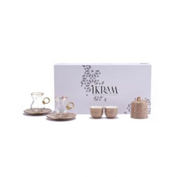 Ikram Arabic Tea And Coffee Set Coffee 19 Pcs Set OHET1402