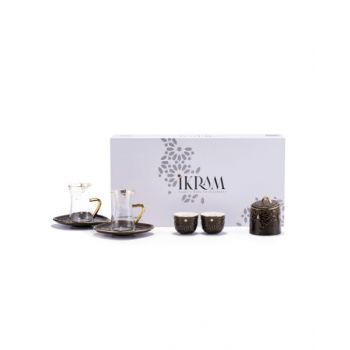 Ikram Arabic Tea And Coffee Set Black 19 Pcs Set OHET1406