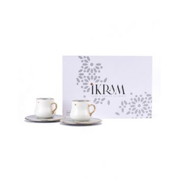 Ikram Cup & Saucer Grey 19 Pcs Set OHET1435