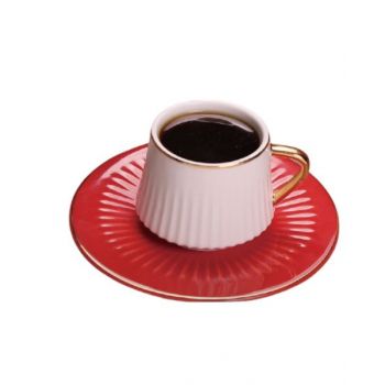 Otantik Diamond Coffee Cup & Saucer Set Red OHFU1008R