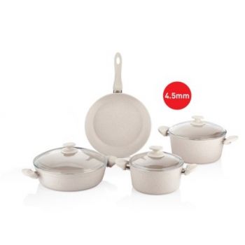 Papilla Cookware Set Wilma 4.5 mm Thickness 7 Pcs Cream P7PWILCRM