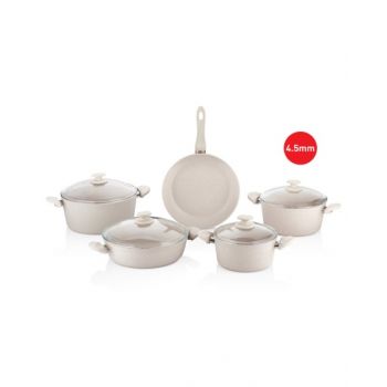 Papilla Cookware Set Wilma 4.5 mm Thickness 9 Pcs Cream P9PWILCRM