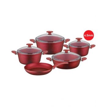 Papilla Cookware Set Wilma 4.5 mm Thickness 9 Pcs Red P9PWILRED