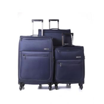 Para John 3 Pieces Soft Trolley Bag Set Blue PJTR3116L