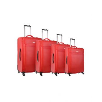 Para John  4 Pieces Trolley Bag Set Red PJTR4010R